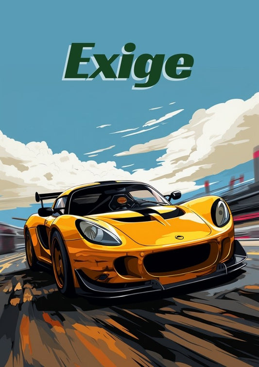Affiche Lotus Exige – Impression d'art mural de voiture de sport britannique moderne