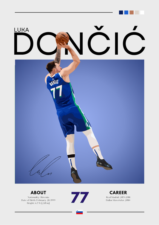 Affiche Luka Dončić – Impression de superstar NBA des Dallas Mavericks