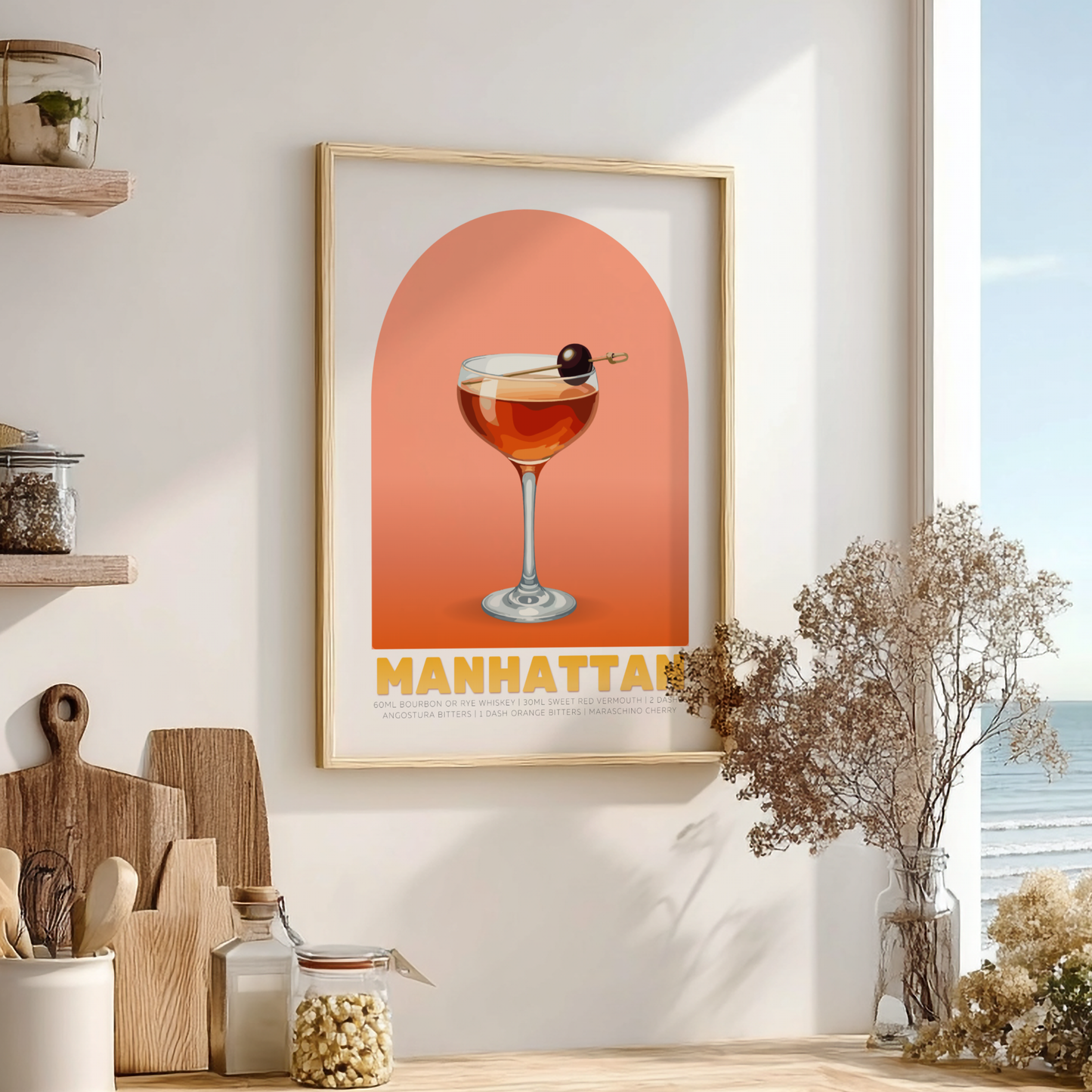 Manhattan Cocktail Poster - Drinks Wall Art