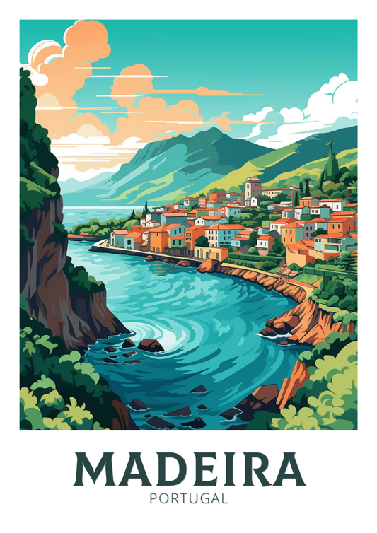 Art mural de voyage à Madère - Affiche Portugal