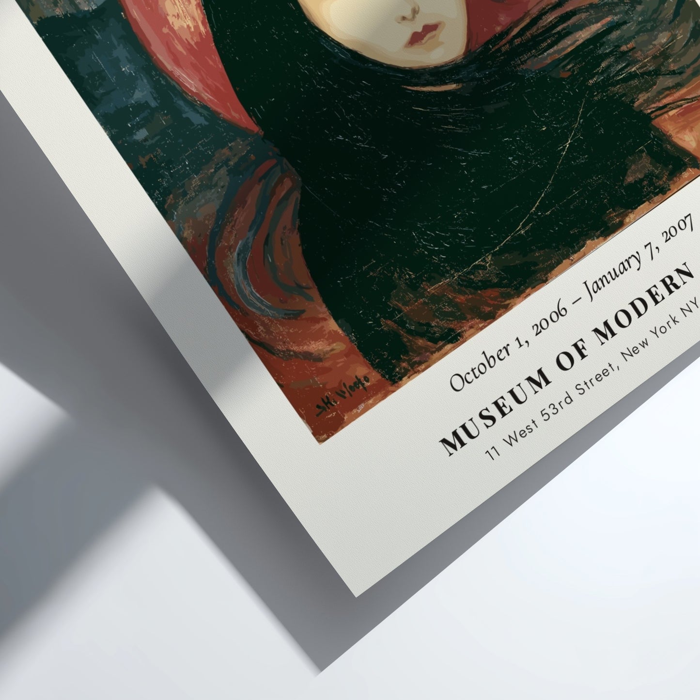 Edvard Munch poster featuring Madonna Das Weib with expressive colors and serene figure