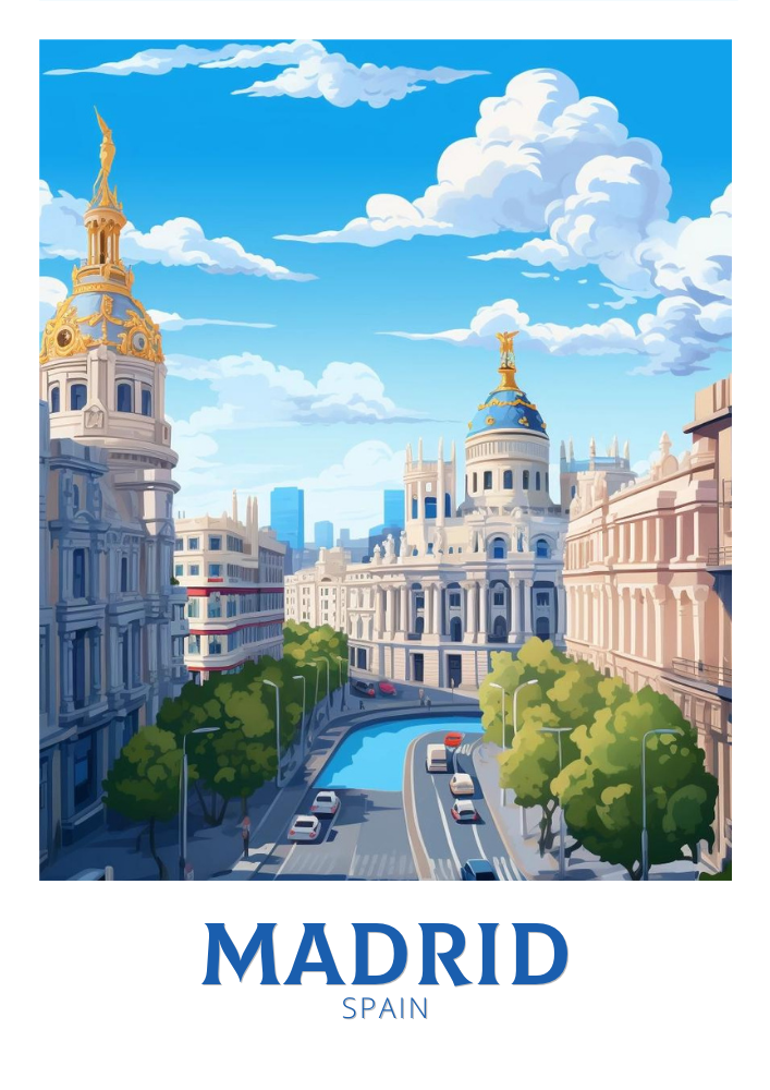 Affiche de voyage à Madrid - Espagne