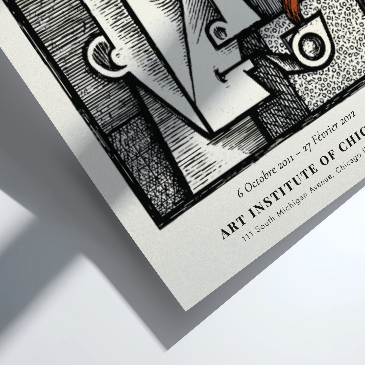Man with a Pipe poster featuring bold colors and geometric shapes inspired by Picasso