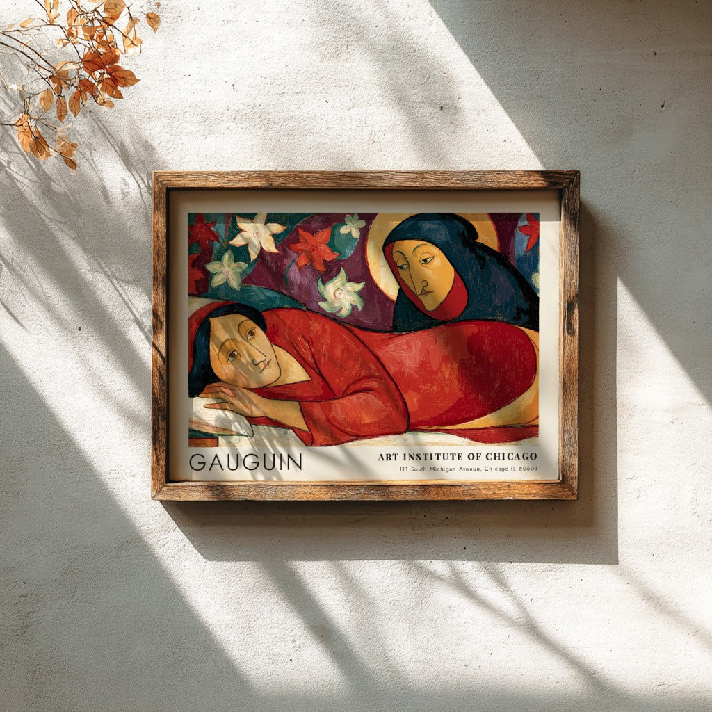 Wall art poster of Gauguin Manao Tupapau featuring a reclining figure and spirit