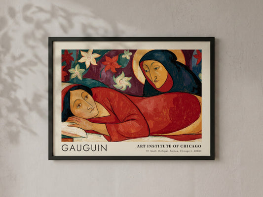 Wall art poster of Gauguin Manao Tupapau featuring a reclining figure and spirit