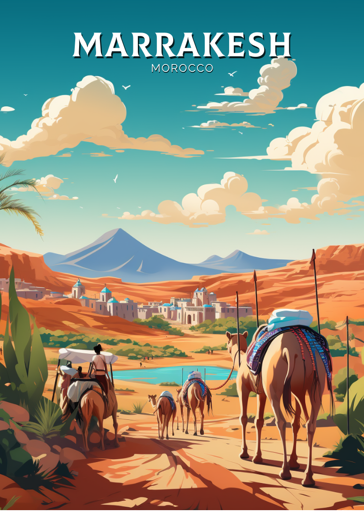 Maasai Mara Travel Poster - Retro Kenya Art