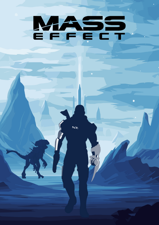 Affiche Mass Effect – Décoration murale de RPG de science-fiction pour les joueurs d'exploration spatiale