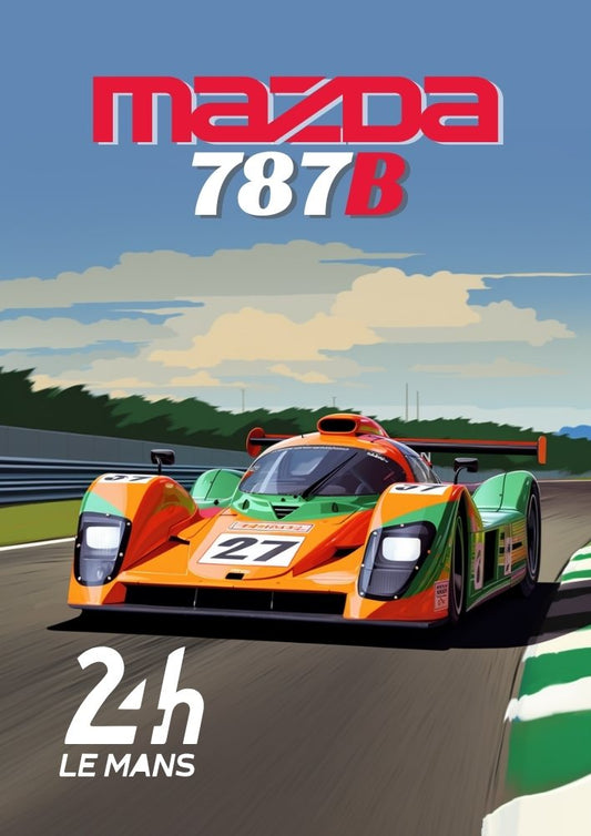 Affiche Mazda 787B – Décoration murale du vainqueur des 24 Heures du Mans à moteur rotatif