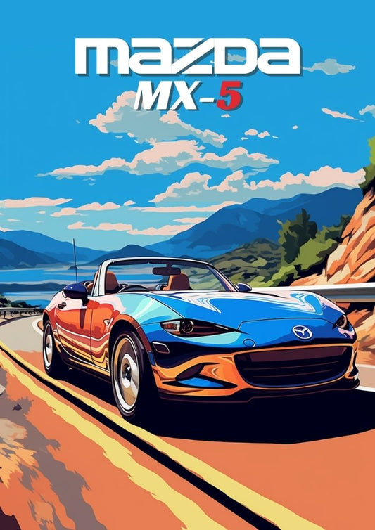 Affiche de voiture Mazda MX-5 – Décoration murale classique japonaise JDM Roadster