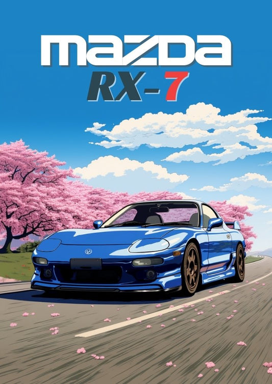 Affiche Mazda RX-7 – Art mural classique JDM