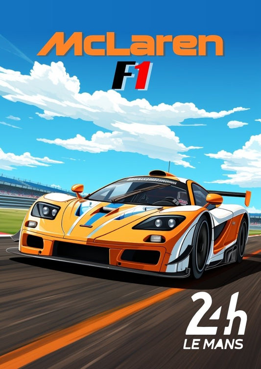 Affiche McLaren F1 GTR – Décoration murale de la légendaire supercar du Mans