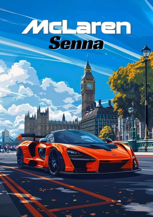 Affiche McLaren Senna – Impression d'art mural moderne représentant une hypercar britannique