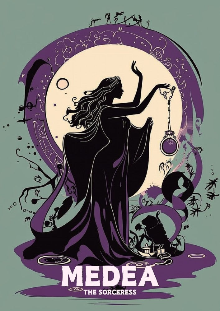 Affiche de la sorcière grecque Médée - Œuvre de la prêtresse Médée
