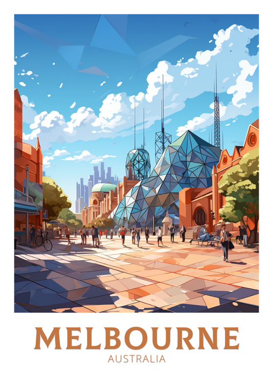 Affiche de voyage de Melbourne - Wallart Australia
