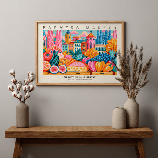Farmers Market Poster - Mercat de la Llibertat Barcelona