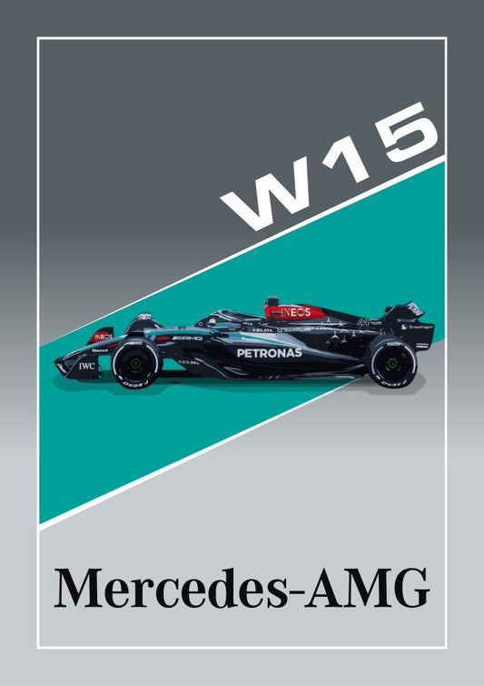 Affiche de l'équipe Mercedes-AMG Petronas F1 – Art moderne de la Formule 1
