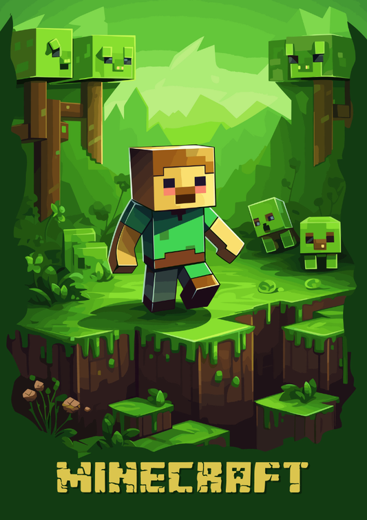 Affiche du jeu vidéo Minecraft – Décoration de salle de jeux