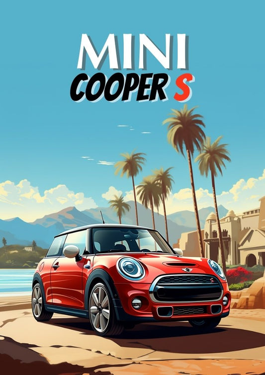 Mini Cooper S Wall Art – Affiche de voiture britannique moderne des années 2010
