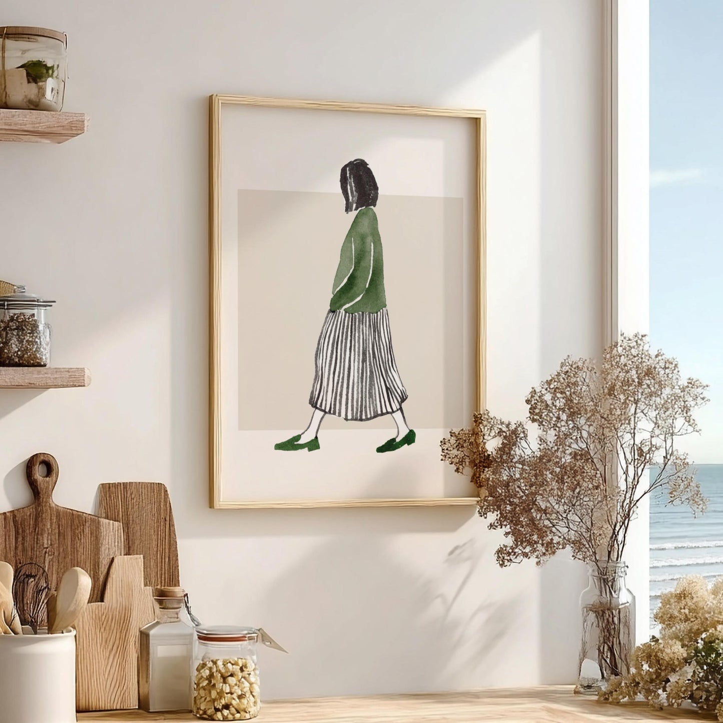 Ethereal Form Modern Art - The Minimalist Watercolor Woman Wall Print