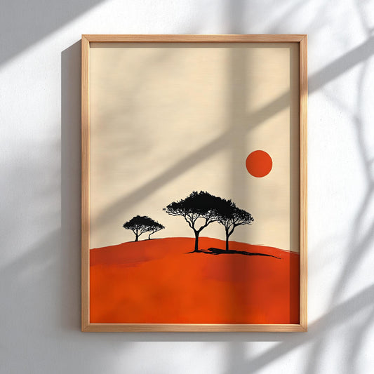 Savanna Glow Modern Art - The African Sunset Wall Print