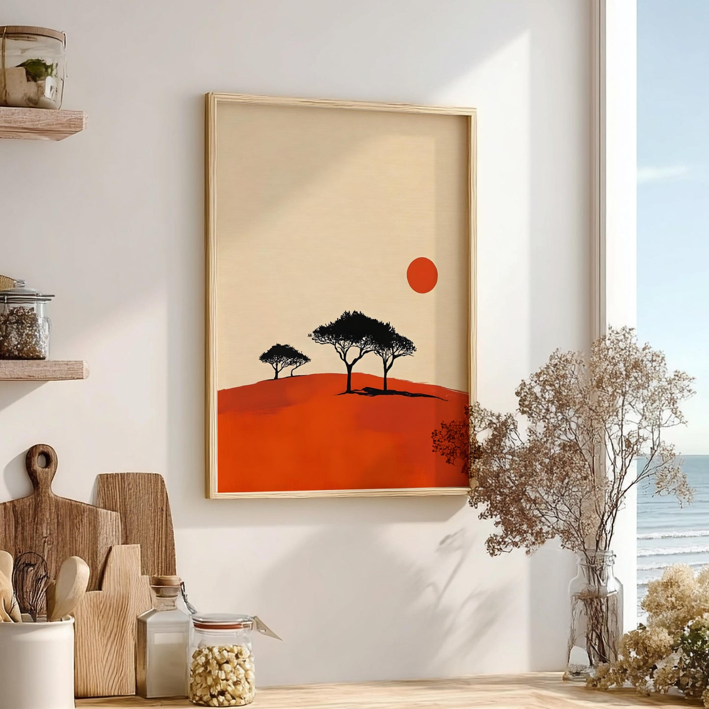 Savanna Glow Modern Art - The African Sunset Wall Print