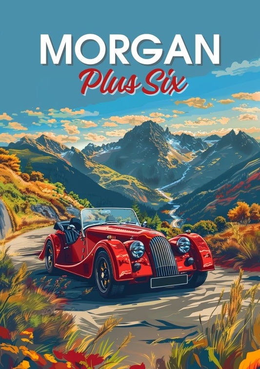 Affiche murale Morgan Plus Six – Voiture de sport britannique moderne
