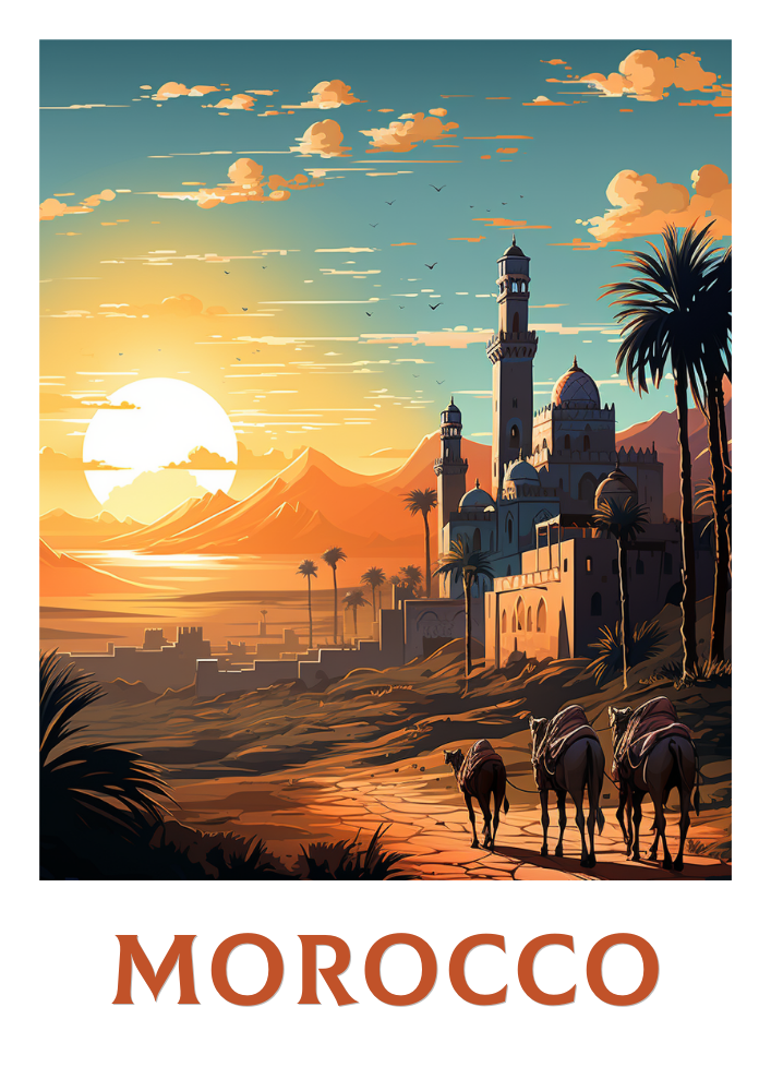 Morocco Desert Poster - Vintage Sahara Art
