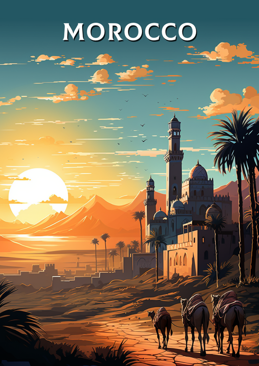 Impression de voyage au Sahara - Désert marocain rétro