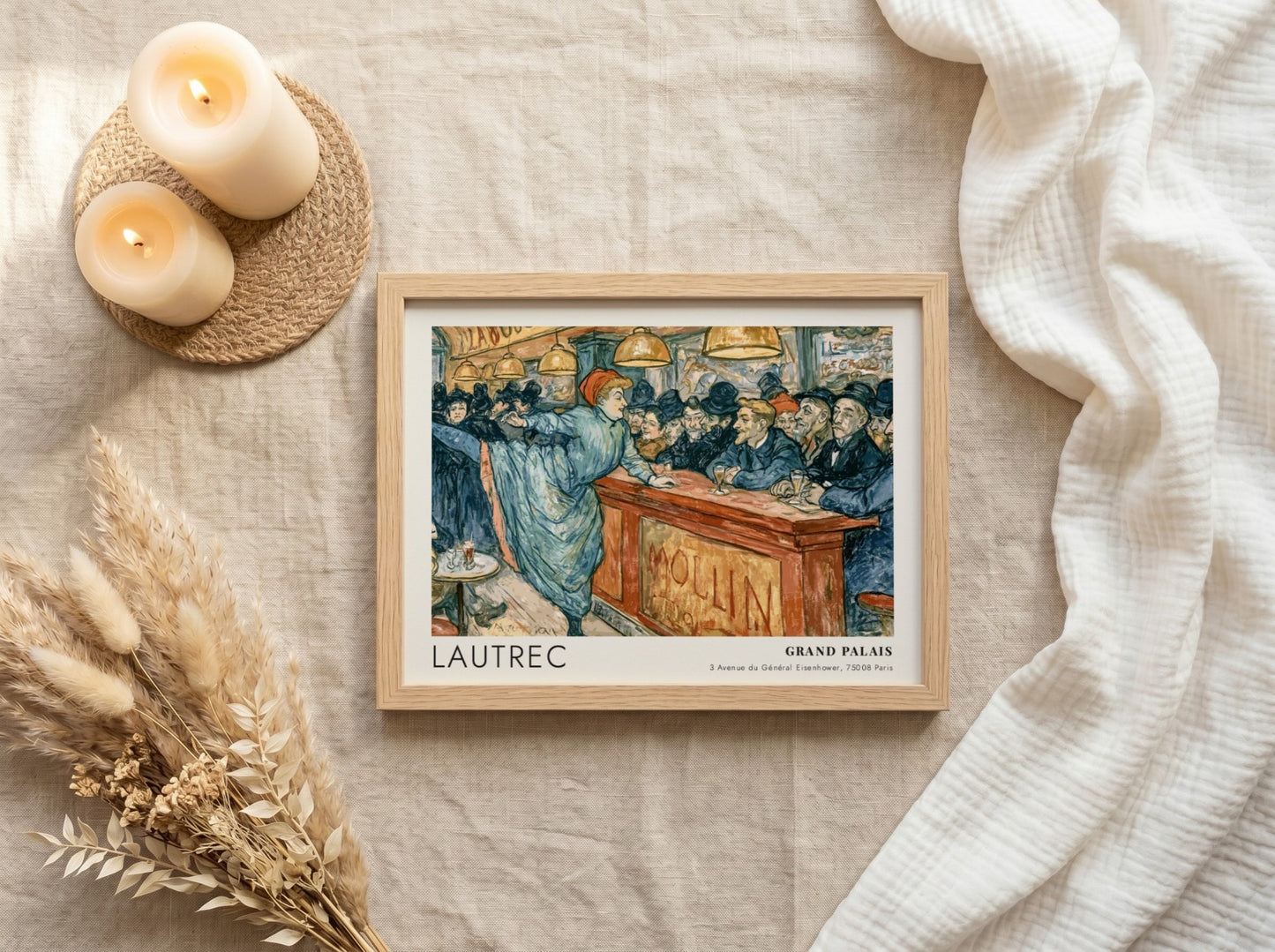 Wall art poster of Lautrec La Goulue Moulin Rouge scene at Grand Palais exhibition