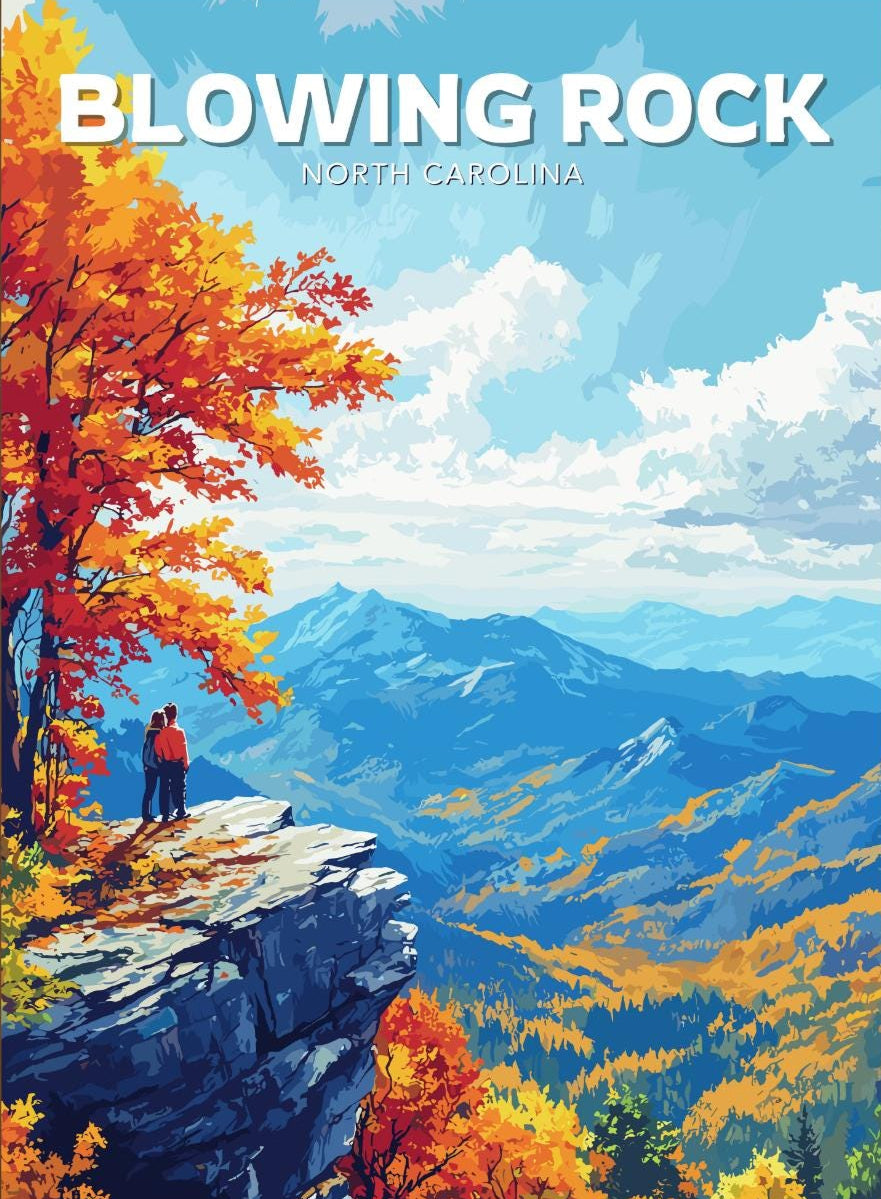 Blowing Rock Poster, Blowing Rock Print, Rock poster,Mountains poster, North Carolina Poster, North Carolina Print, North Carolina Wall Art,