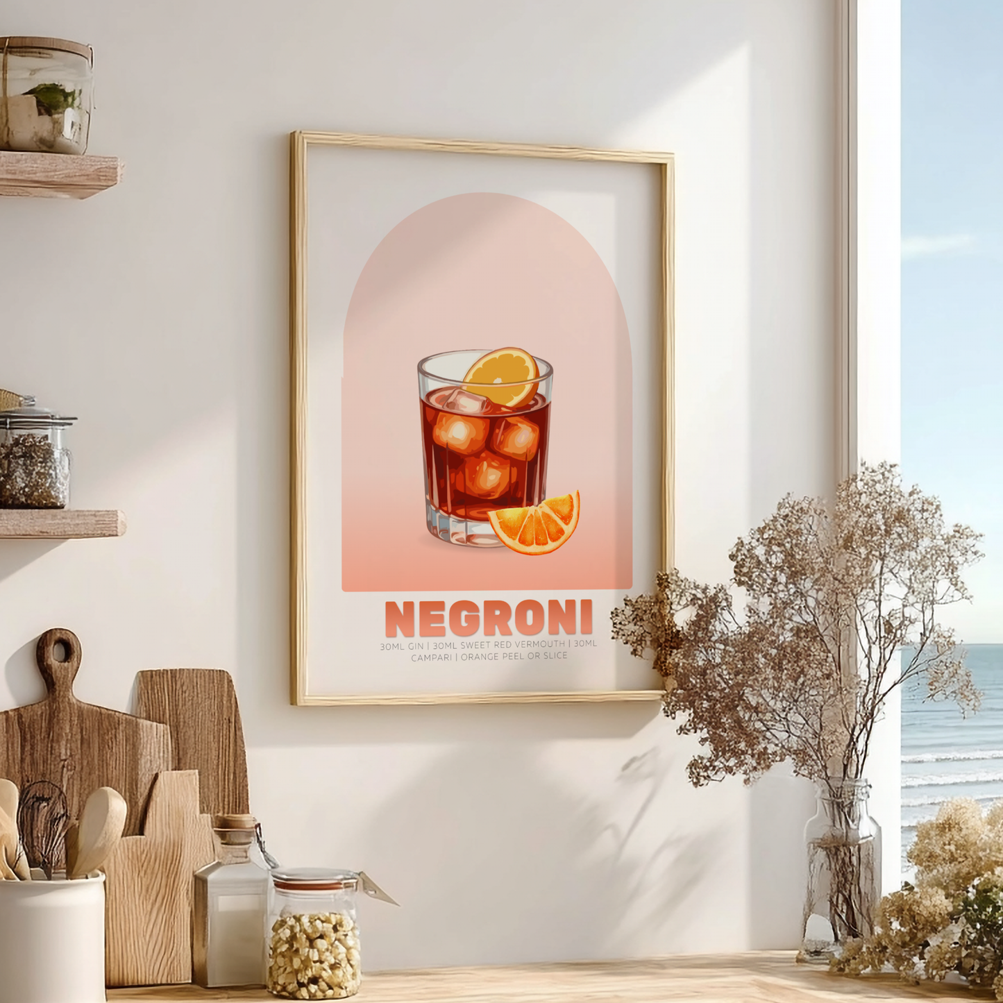 Negroni Cocktail Poster - Drinks Wall Art