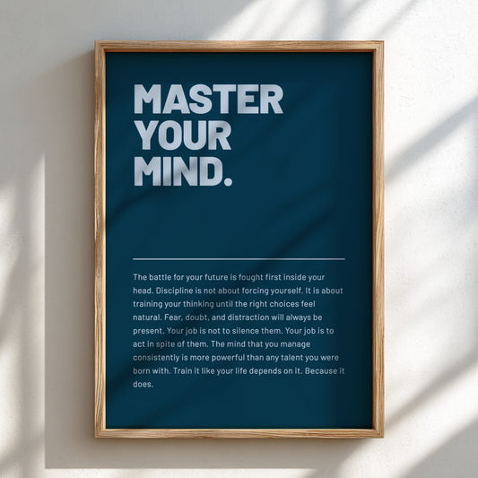 Motivational poster featuring bold typography and minimalist design