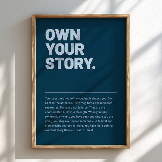 Motivational poster featuring bold typography and minimalist design