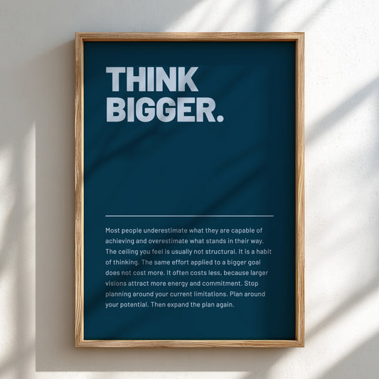 Motivational poster featuring bold typography and minimalist design