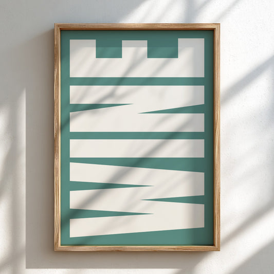 Framed Wine poster, modern art for home deco
