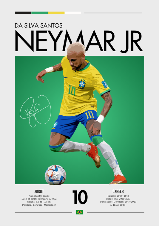 Affiche Neymar Jr - Impression emblématique du football brésilien