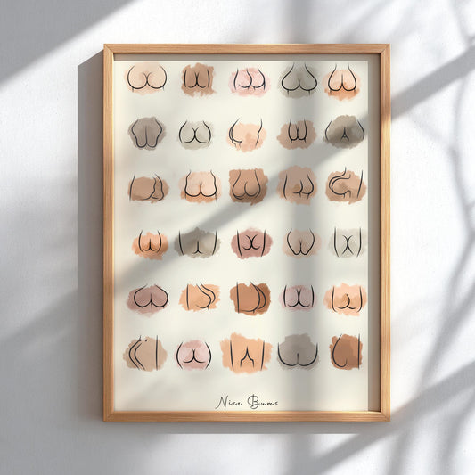 The "Nice Bums" Modern Art - Minimalist Form Wall Print
