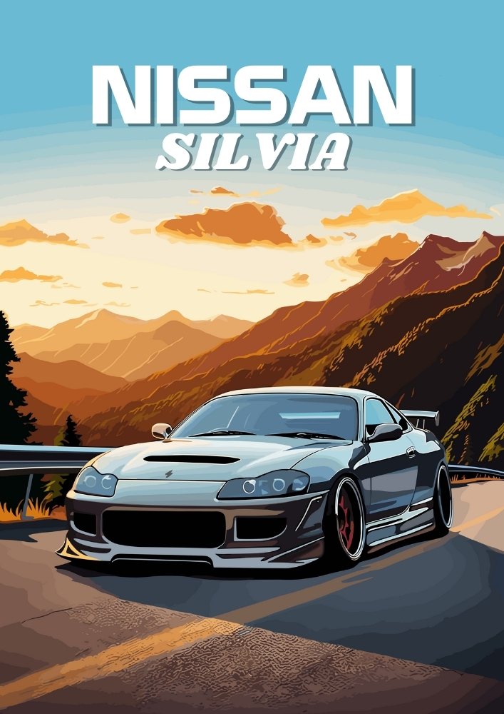 Impression Nissan Silvia S15 – Décoration murale JDM Drift des années 1990