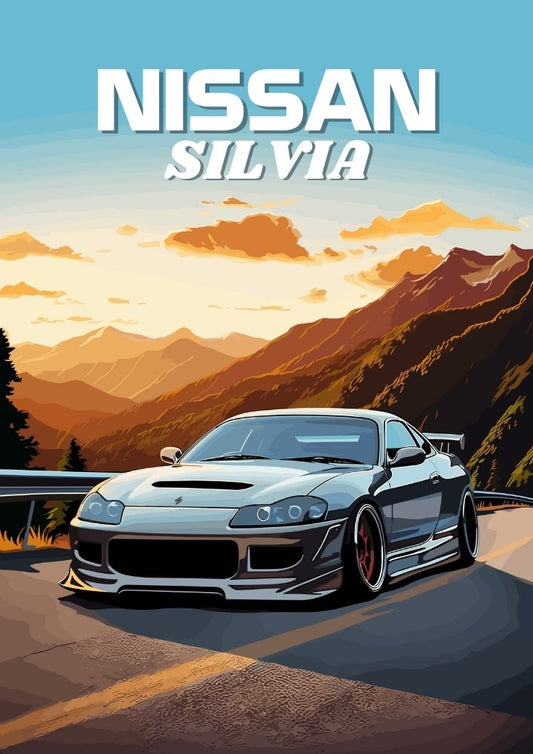 Impression Nissan Silvia S15 – Décoration murale JDM Drift des années 1990