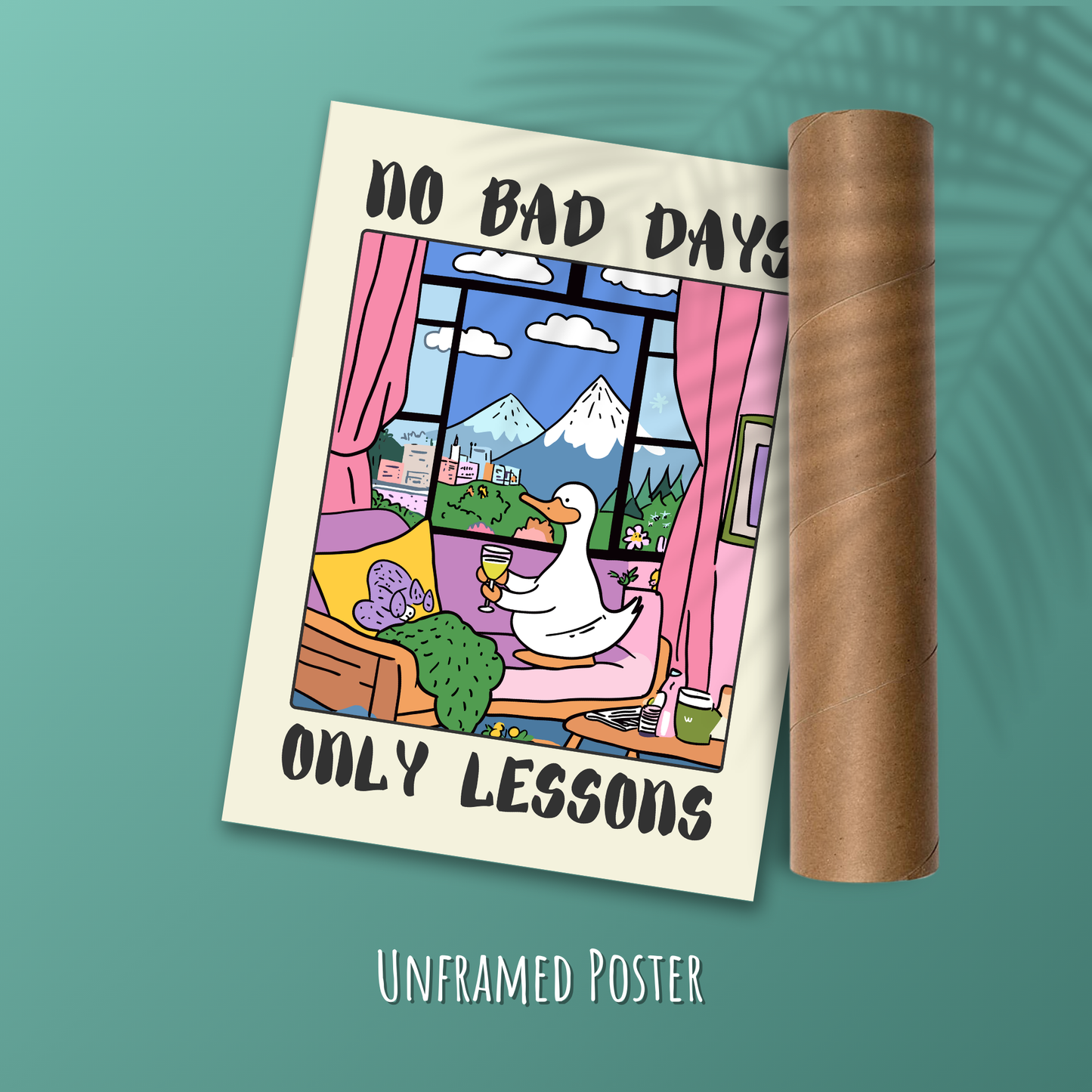 Funny Goose Poster – Whimsical Bar Decor, Cottagecore Goose Print, Cozy Vintage Illustration