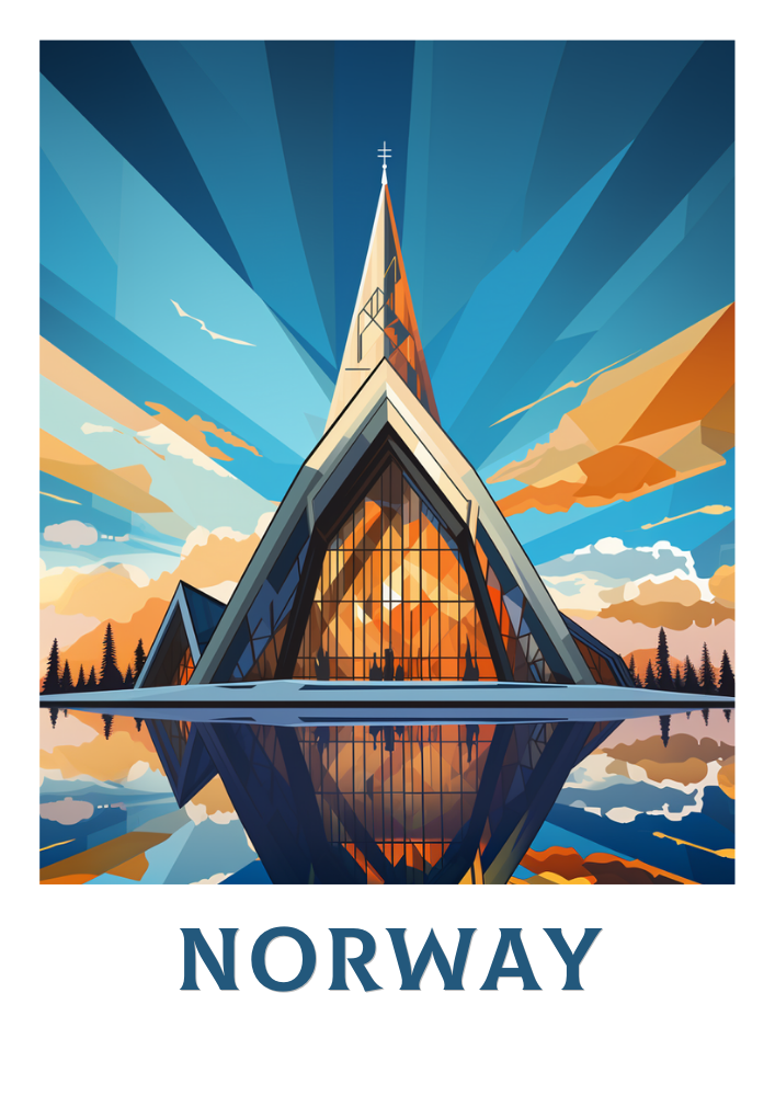 Affiche de voyage de Tromsø - Illustration norvégienne