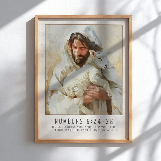Numbers 6:24-26 Bible Verse Poster - The Priestly Blessing Wall Art