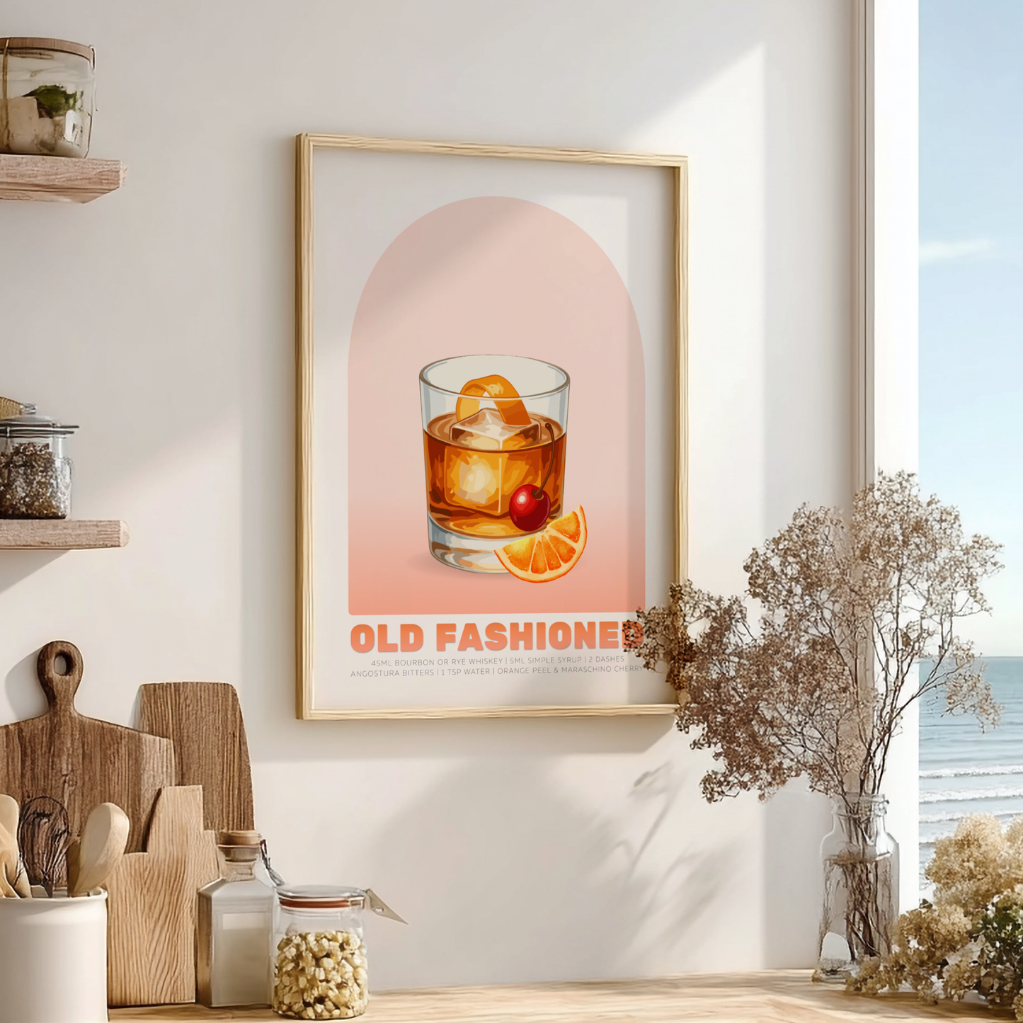 Old Fashioned Cocktail Poster - Drinks Wall Art