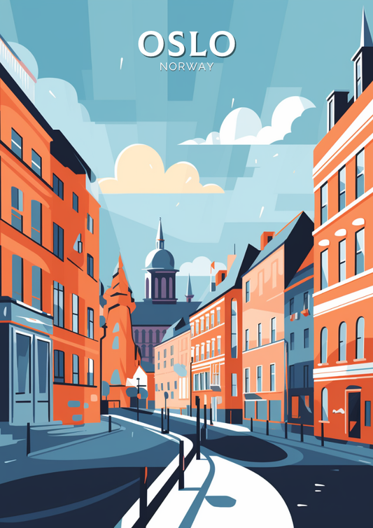 Affiche de voyage d'Oslo - Norvège