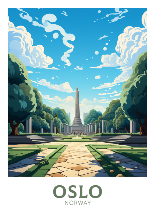 Impression de voyage d'Oslo - Œuvre d'art norvégienne