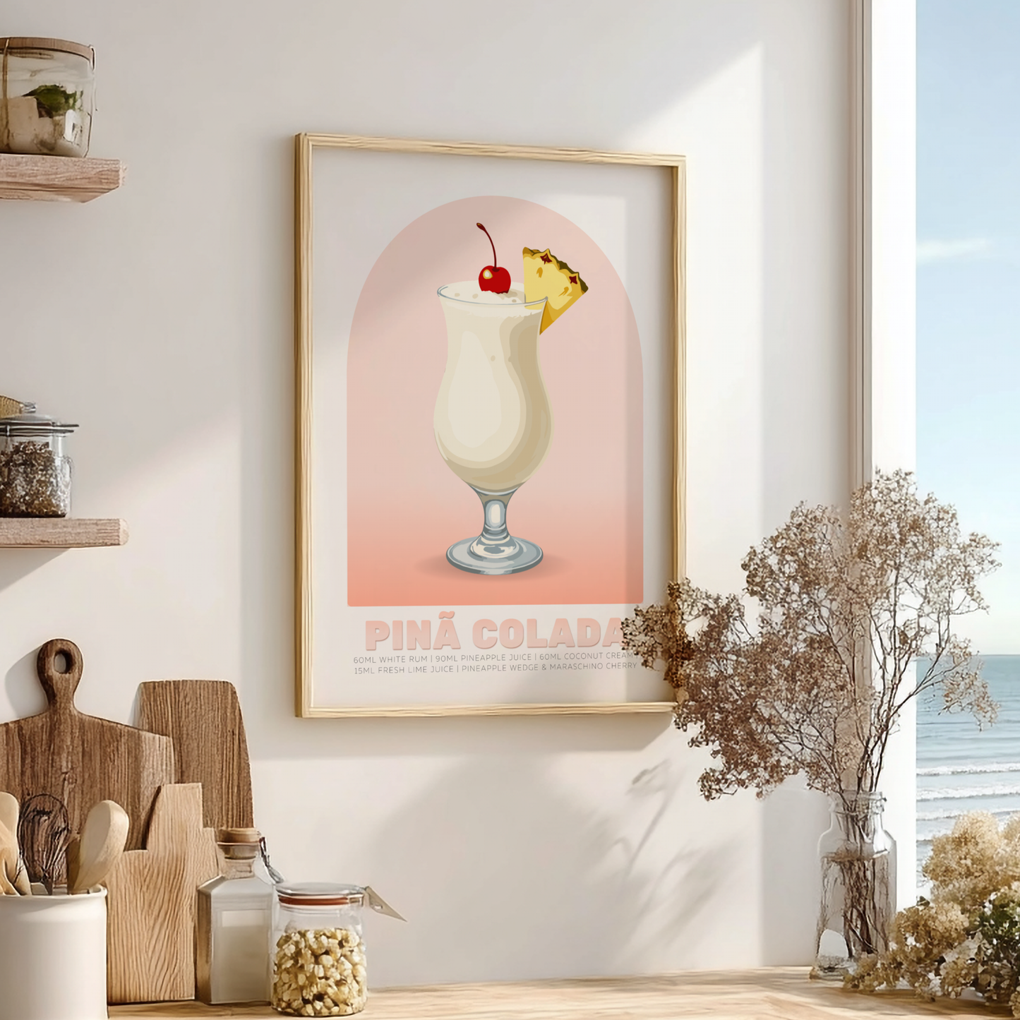 Pina Colada Cocktail Poster - Drinks Wall Art