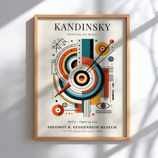 Kandinsky inspired poster featuring geometric shapes and vibrant colors