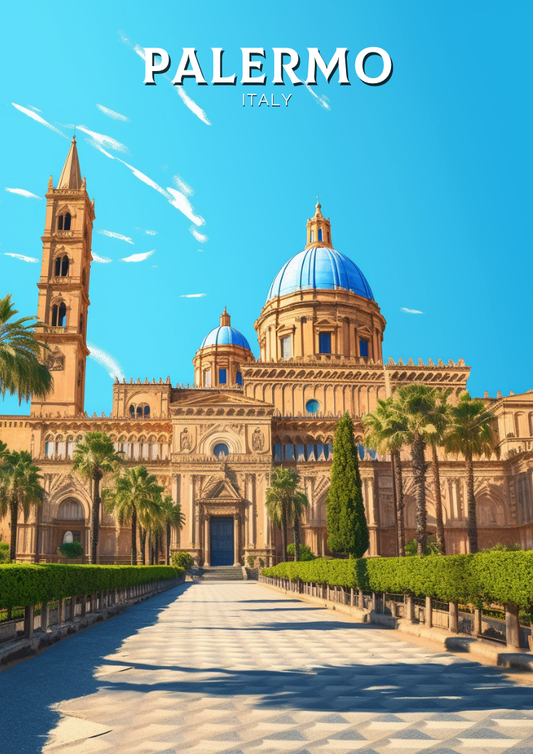 Affiche de voyage de Palerme - Illustration d'Italie