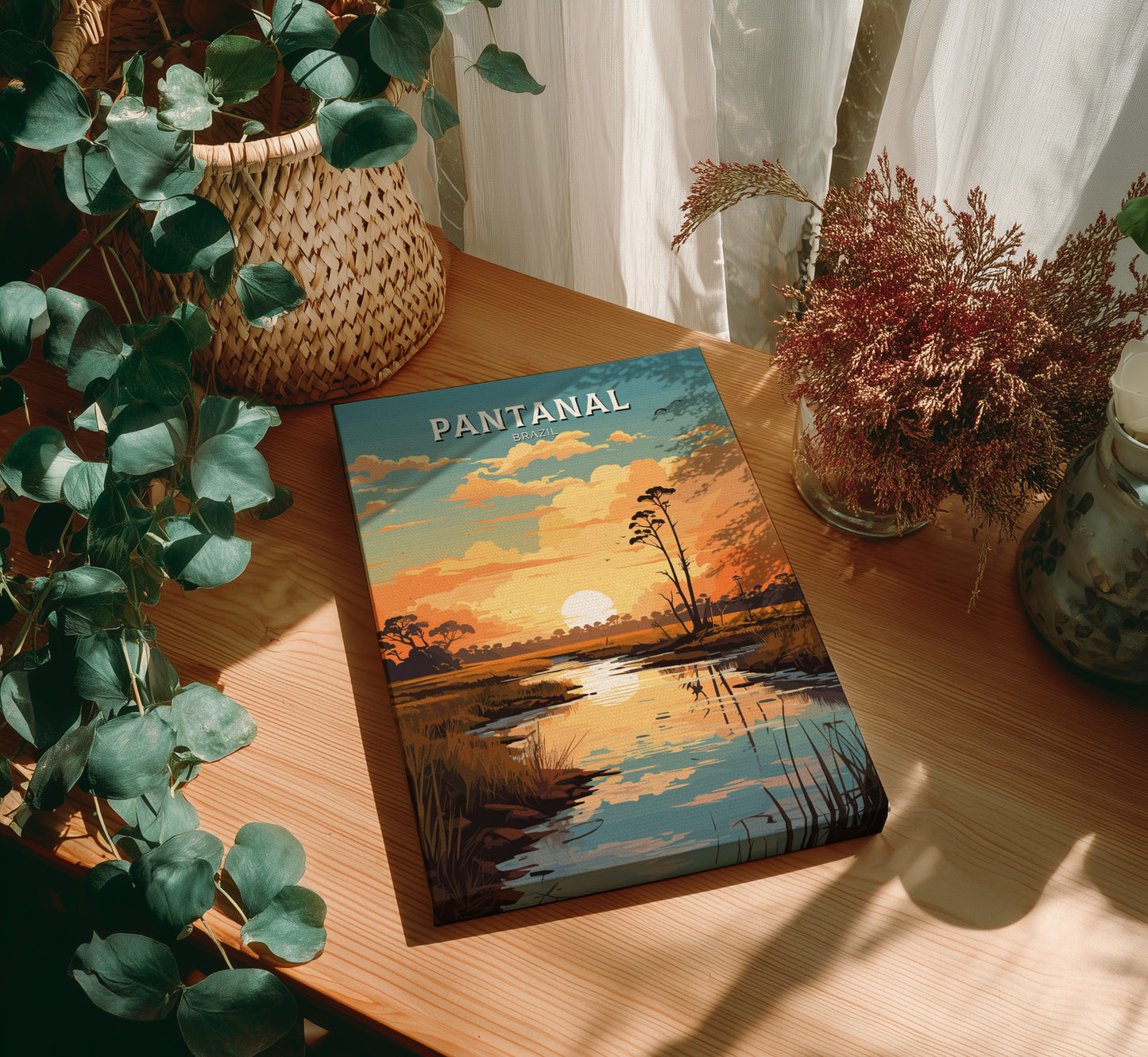 Pantanal Brazil Travel Poster on a canvas