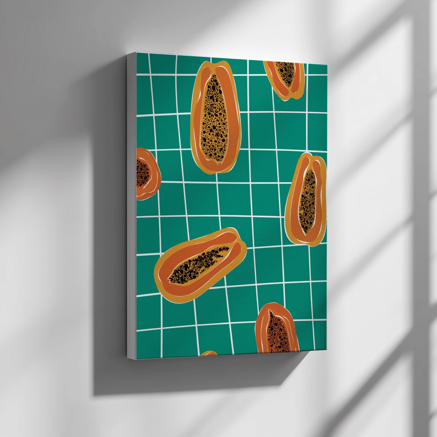 Papayas Poster - Tropical Fresh Fruit Wall Art Print